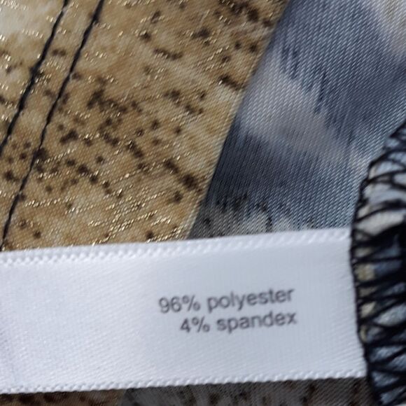 Vintage Top 3X Safari Animal Metallic Stretch Sleeveless Draped Scoop Beaded - Picture 11 of 14